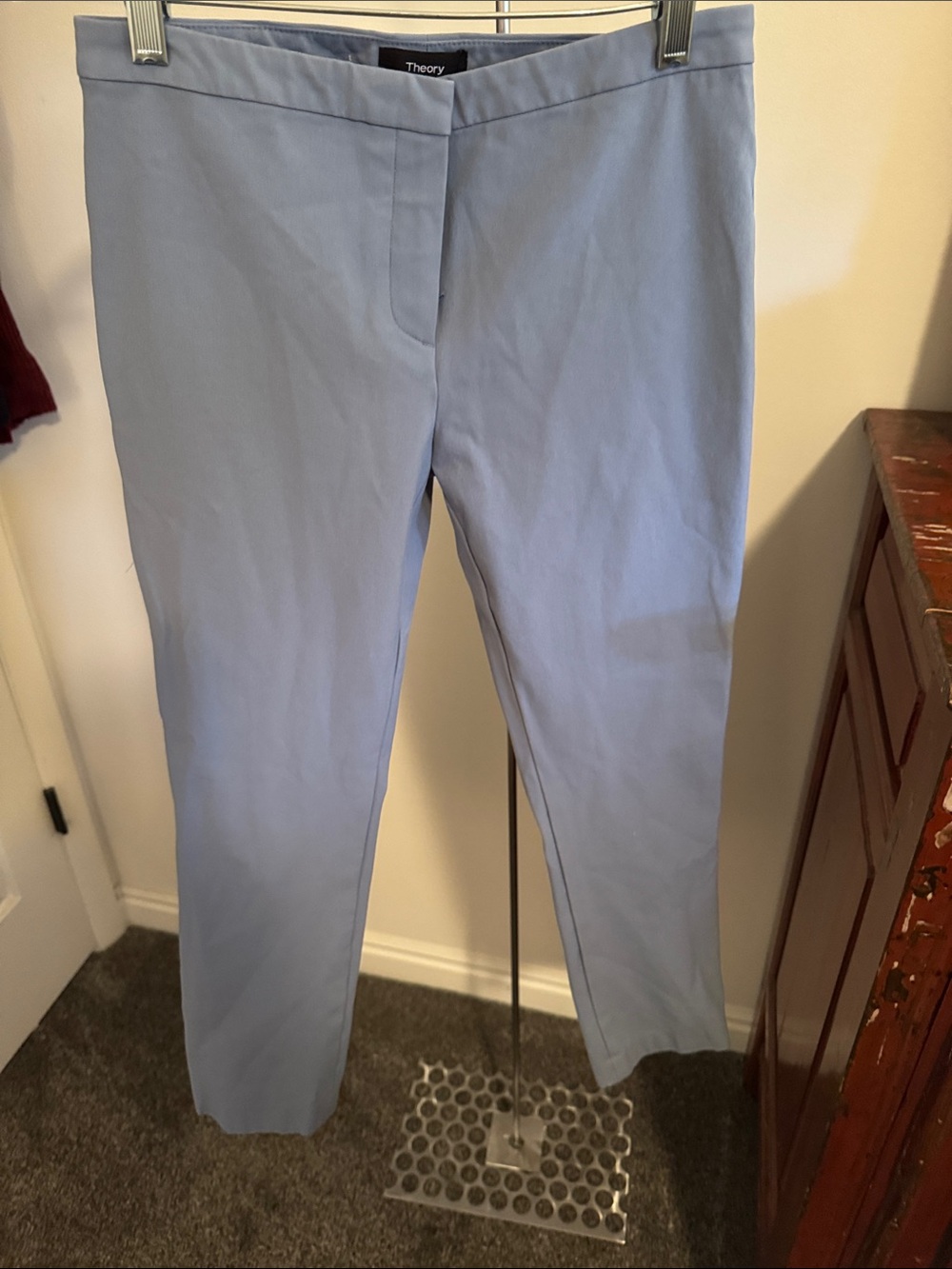 Theory Pastel Blue Slim Cropped Pants